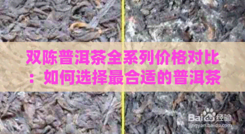 双陈普洱茶全系列价格对比：如何选择最合适的普洱茶品？