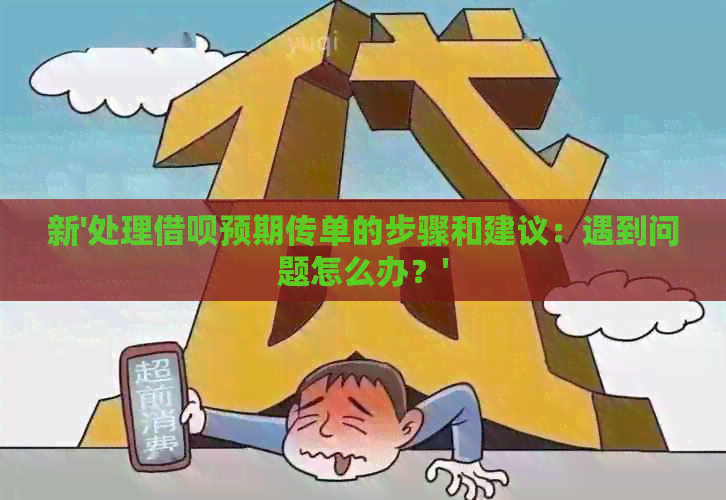 新'处理借呗预期传单的步骤和建议：遇到问题怎么办？'