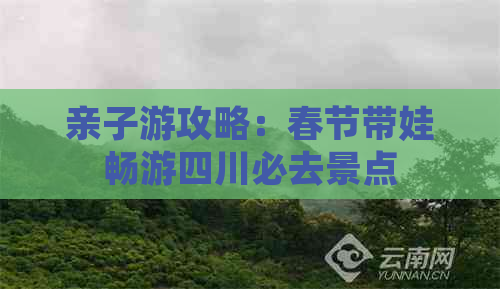 亲子游攻略：春节带娃畅游四川必去景点