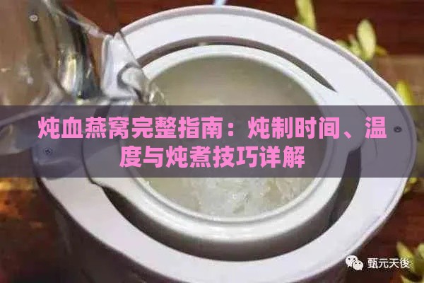 炖血燕窝完整指南：炖制时间、温度与炖煮技巧详解