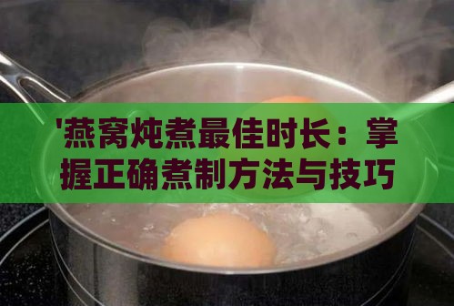 '燕窝炖煮更佳时长：掌握正确煮制方法与技巧'